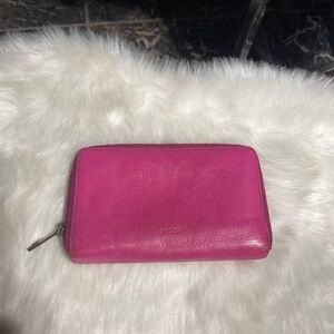 Fossil pink leather wallet